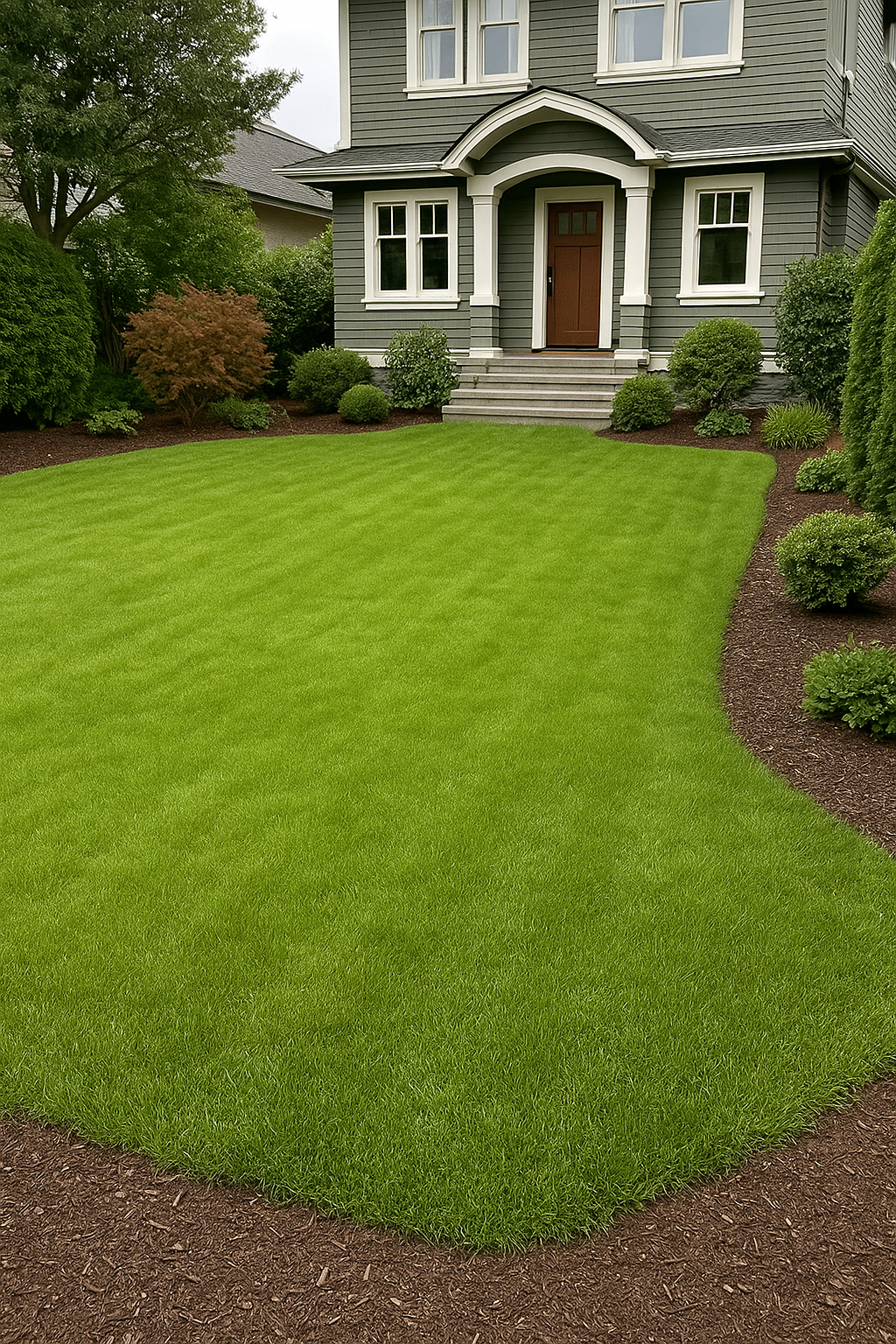 Lush lawn care and landscape maintenance